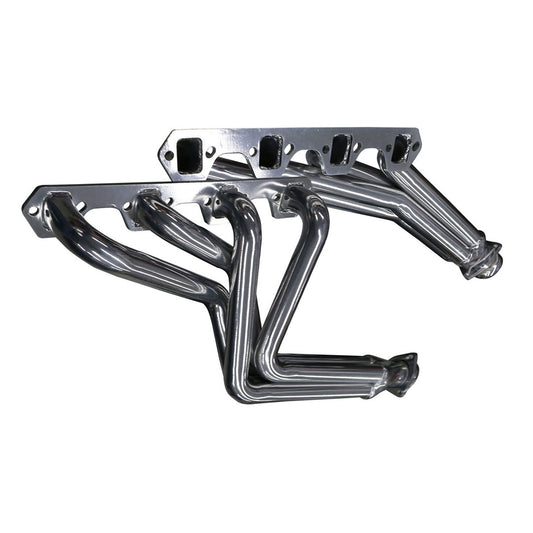Polished Ceramic Stainless Steel Long Tube Headers, 1966-77 Ford Bronco