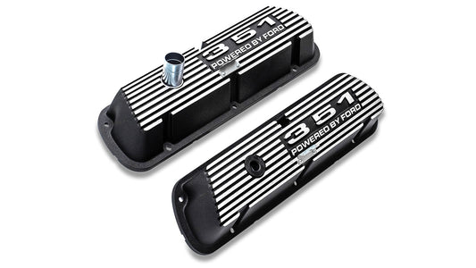 Aluminum Valve Covers - Black w/351 Engine Script