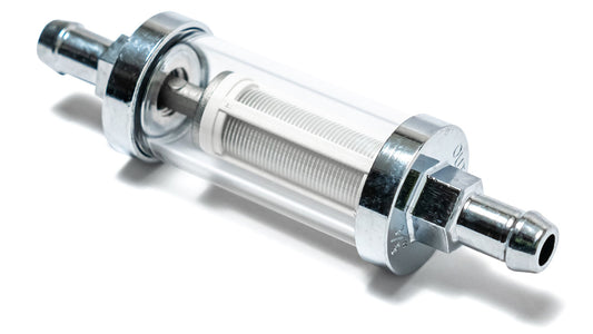 Clear Inline Fuel Filter for Carburetor 3/8 Inlet & Outlet