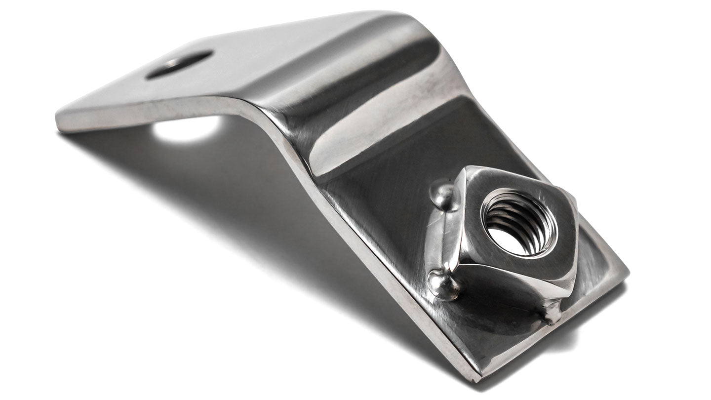 Upper Coil Spring Retainer Clip, Polished Stainless, 1966-77 Ford Bron