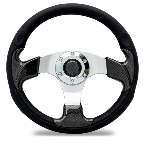 Custom Steering Wheel - Carbon Fiber w/Adapter, 66-77 Ford Bronco