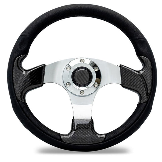 Custom Steering Wheel - Carbon Fiber w/Adapter, 66-77 Ford Bronco