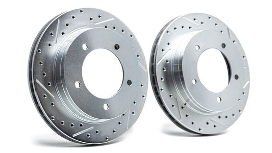 Rear Disc Brake Rotors - Slotted & Drilled