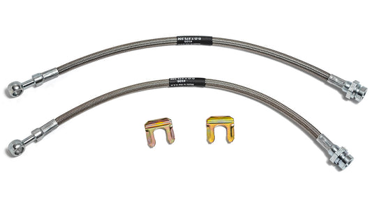 Braided Stainless Brake Caliper Hoses w/Clips for Rear Disc Conversion 