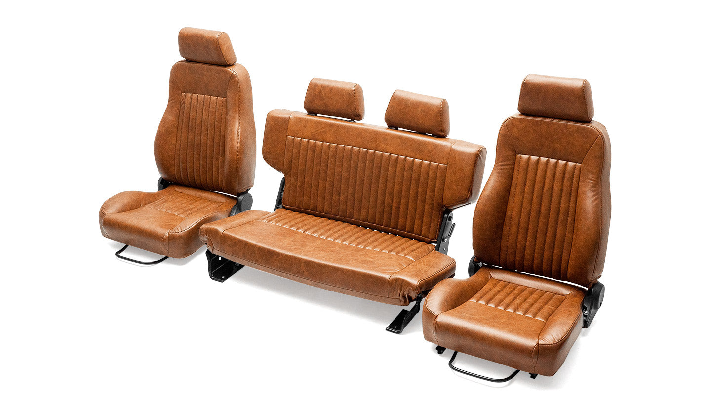 Premium Walnut Early Bronco Seats - Front & Rear