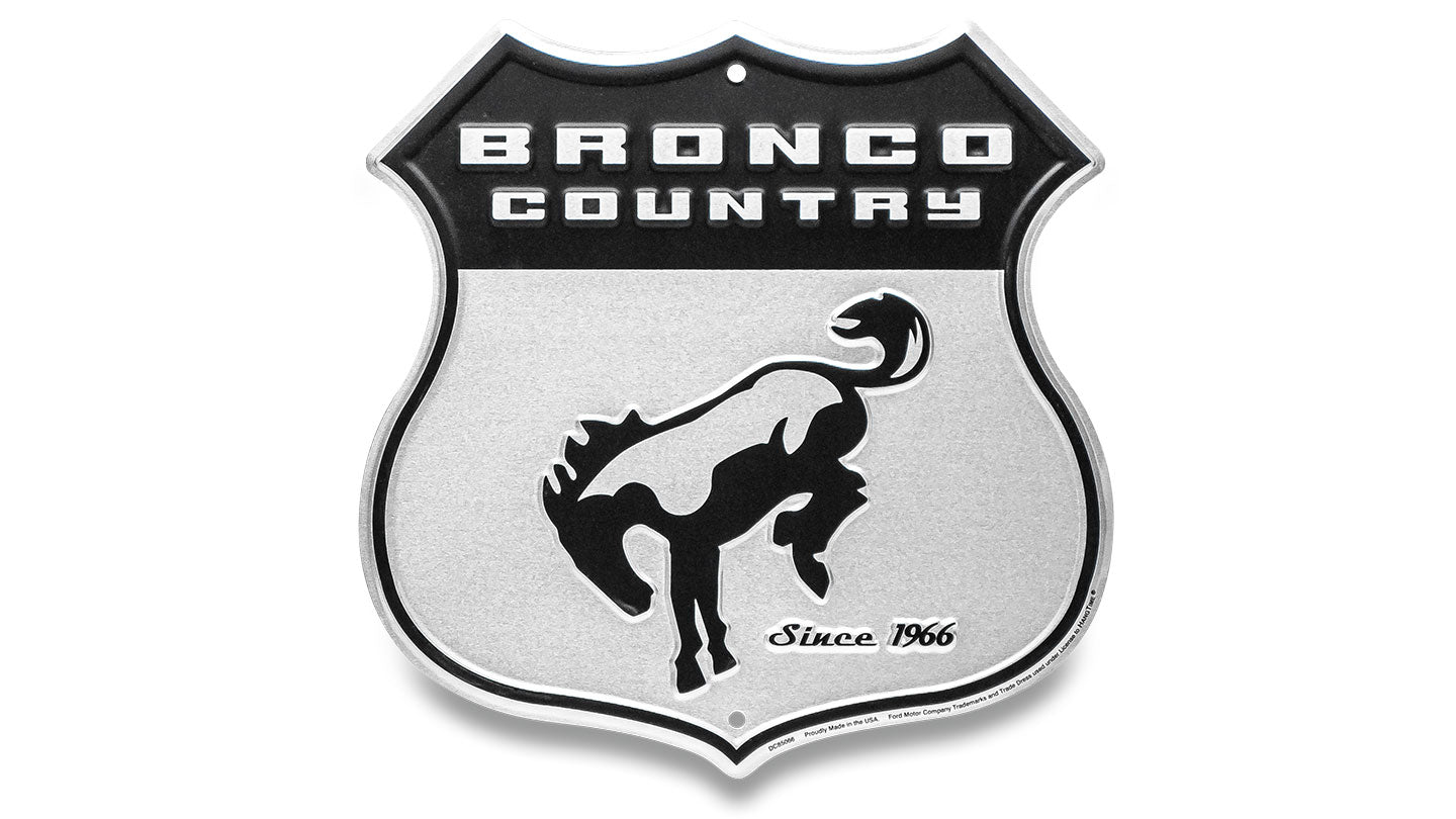 Embossed Sign - Ford Bronco Country Shield