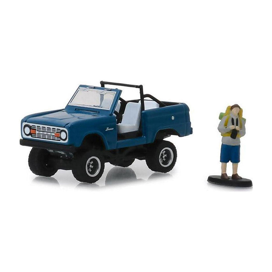 1967 Ford Bronco w/ Backpacker, Blue, 1:64 Die Cast