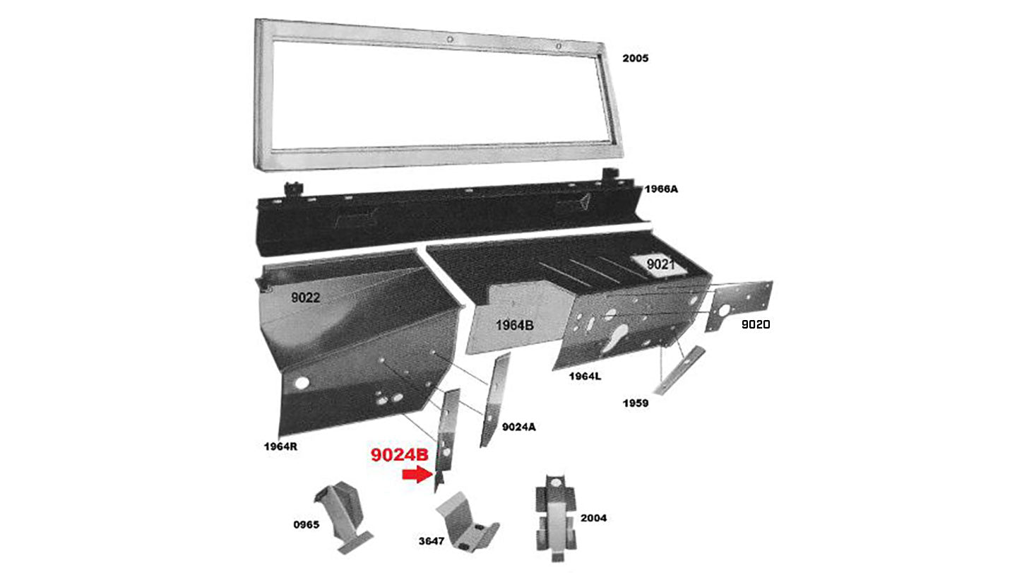 Passenger Firewall Outer Brace, Right Outer