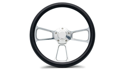 Polished Steering Wheel w/Black Vinyl Wrap