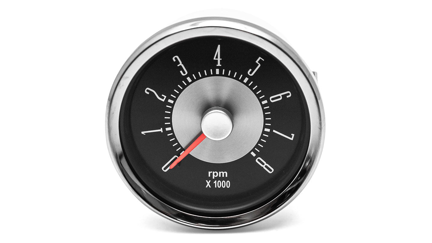 OE Style Tachometer - Single Digit, 6 Cyl or V-8, 3 3/8 inch Dia