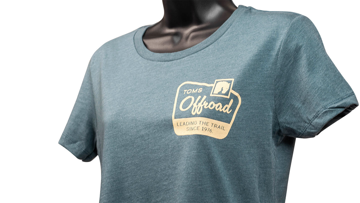 TOMS OFFROAD Ladies T-Shirt, Early Bronco Scenery, Indigo