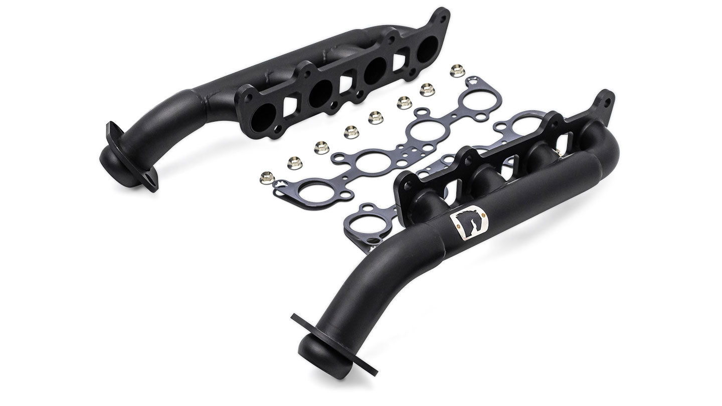 Black Ceramic Headers for Early Bronco 5.0L Coyote Conversion