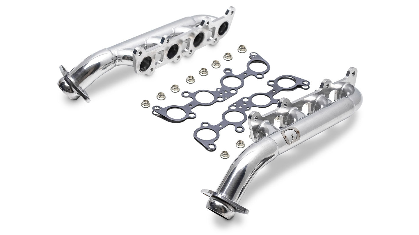 Polished Ceramic Headers for Early Bronco 5.0L Coyote Conversion