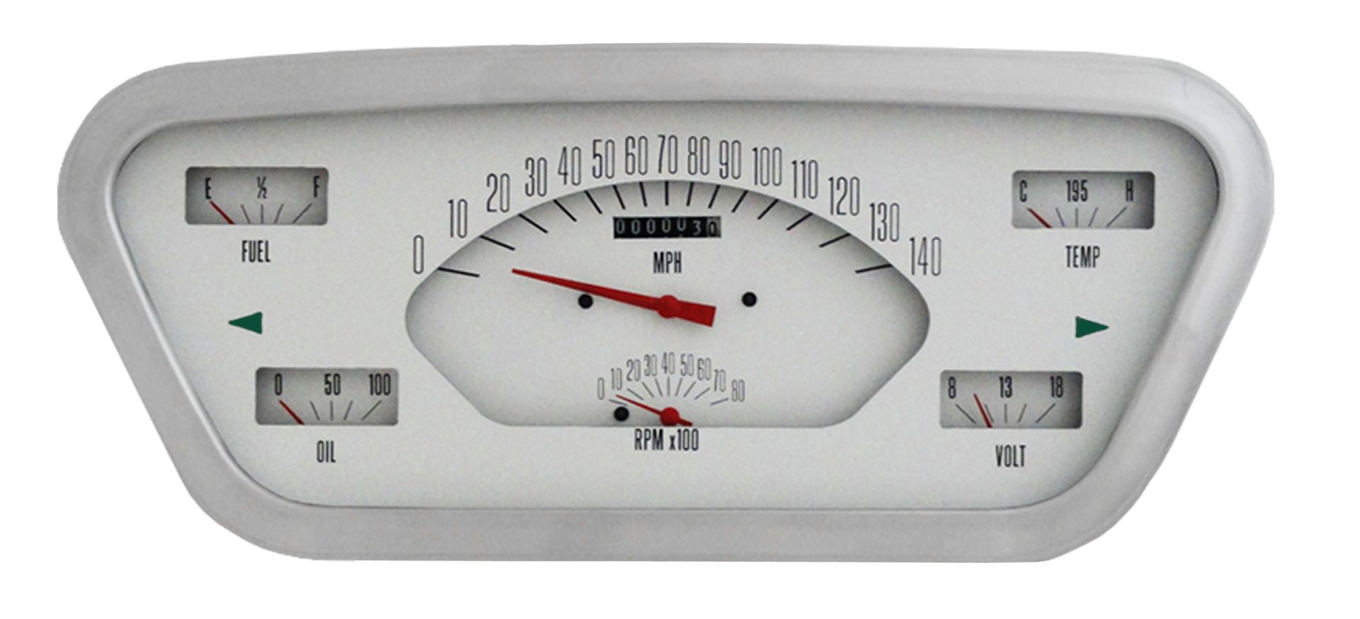 Classic Instruments Gauge Cluster, White, 1953-55 Ford Truck