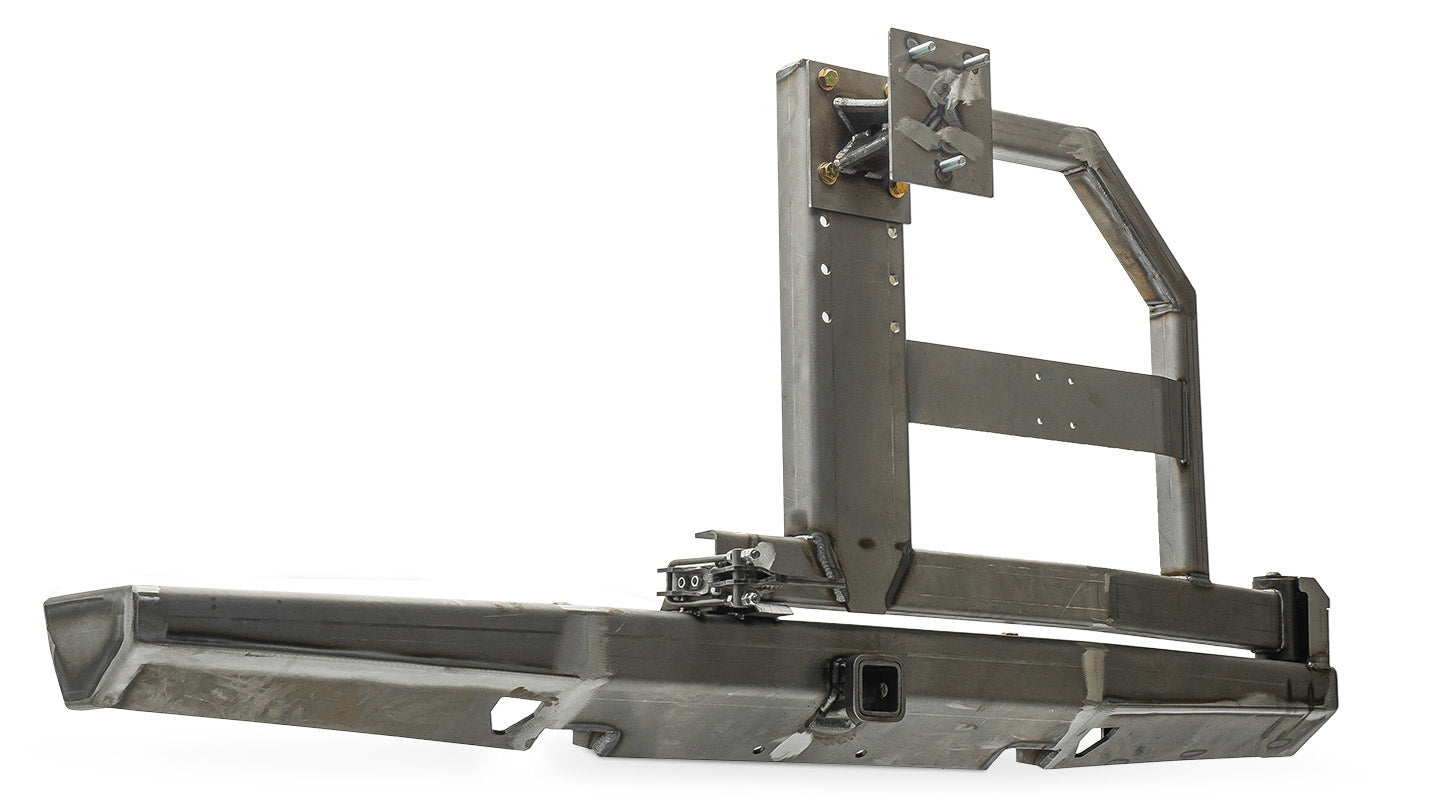 Impact Series Rear Bumper w/Tire Rack & Rotopax Mount, 66-77 Ford Bronco 