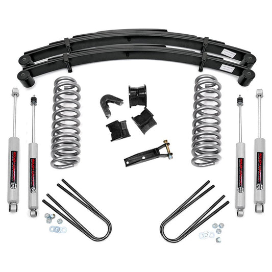 Black steel rear lift springs for truck, side view
