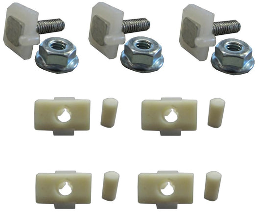 Chrome plastic grille clips with snap-in and threaded design for Ford Bronco