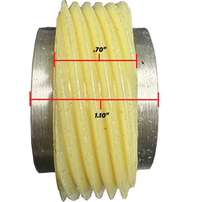 Seven-tooth speedometer drive gear with metal construction, side view