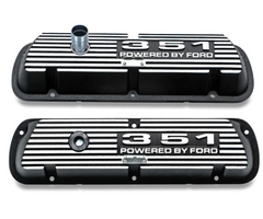 Black 351 Script Aluminum Valve Covers, Ford 351W - BLEM AA