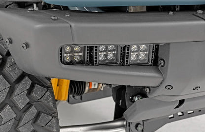 Triple LED Fog Light Kit - 2" Black Pair w/White DRL, 2021+ Ford Bronco