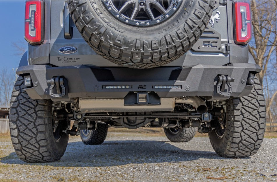 Rear Bumper w/6" Slim LED & Black Flood Cubes, 2021+ Ford Bronco