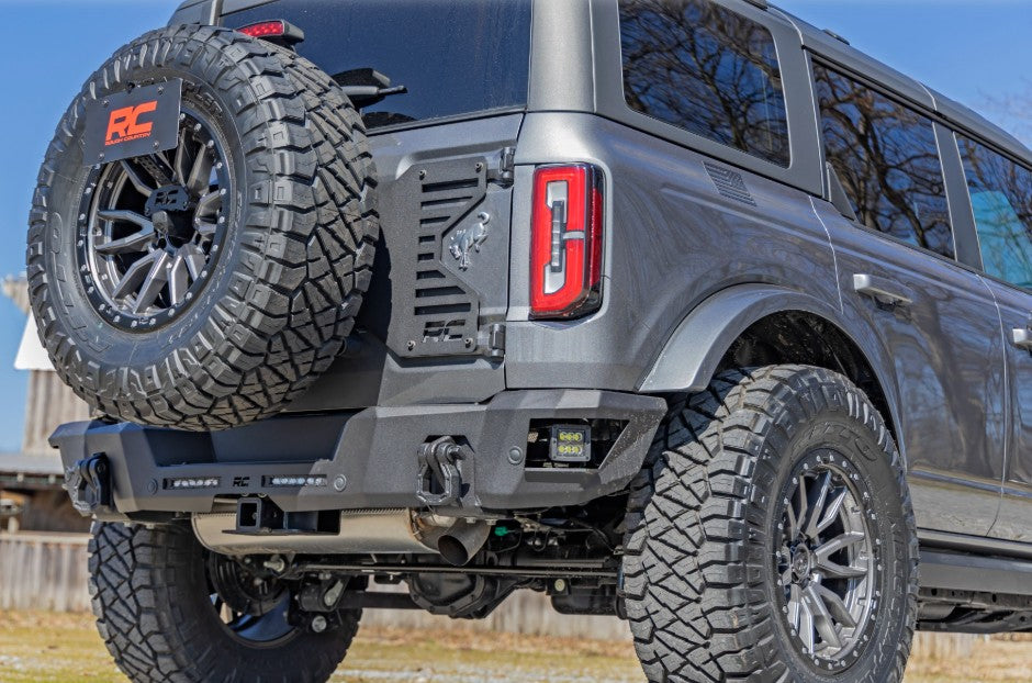 Rear Bumper w/6" Slim LED & Black Flood Cubes, 2021+ Ford Bronco