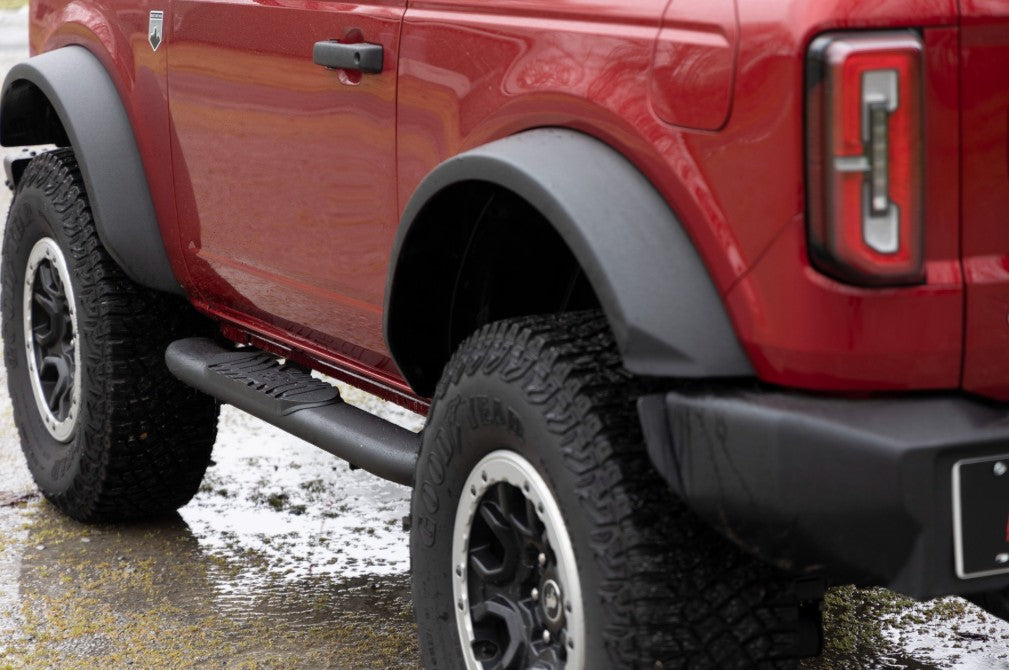 Black Oval Nerf Steps - 2 Door, 2021+ Ford Bronco