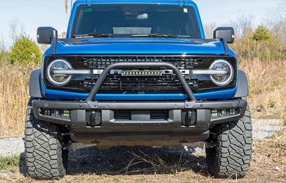 Safari Bar w/12" Black Single Row LED Light Bar for OE Modular Bumper, 2021+ Ford Bronco