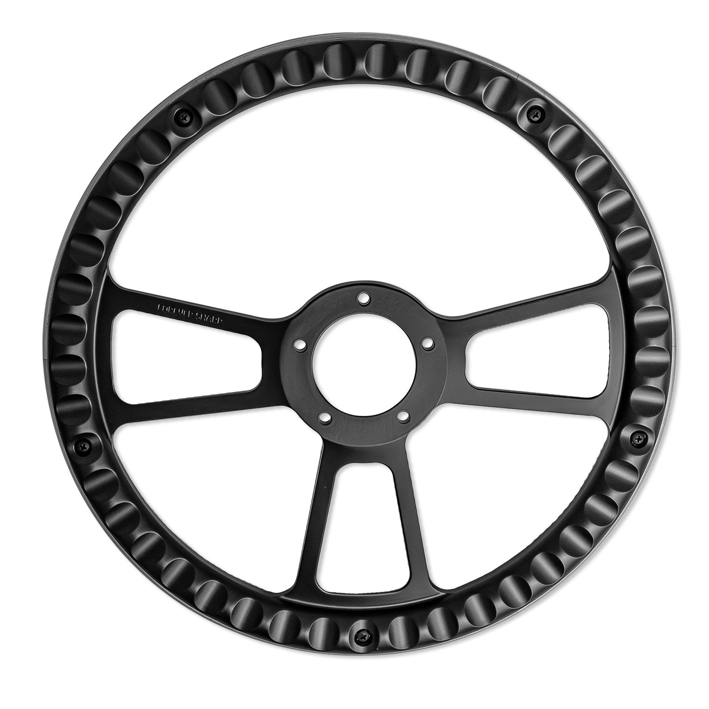 Black Billet Steering Wheel w/Mahogany Wood Wrap