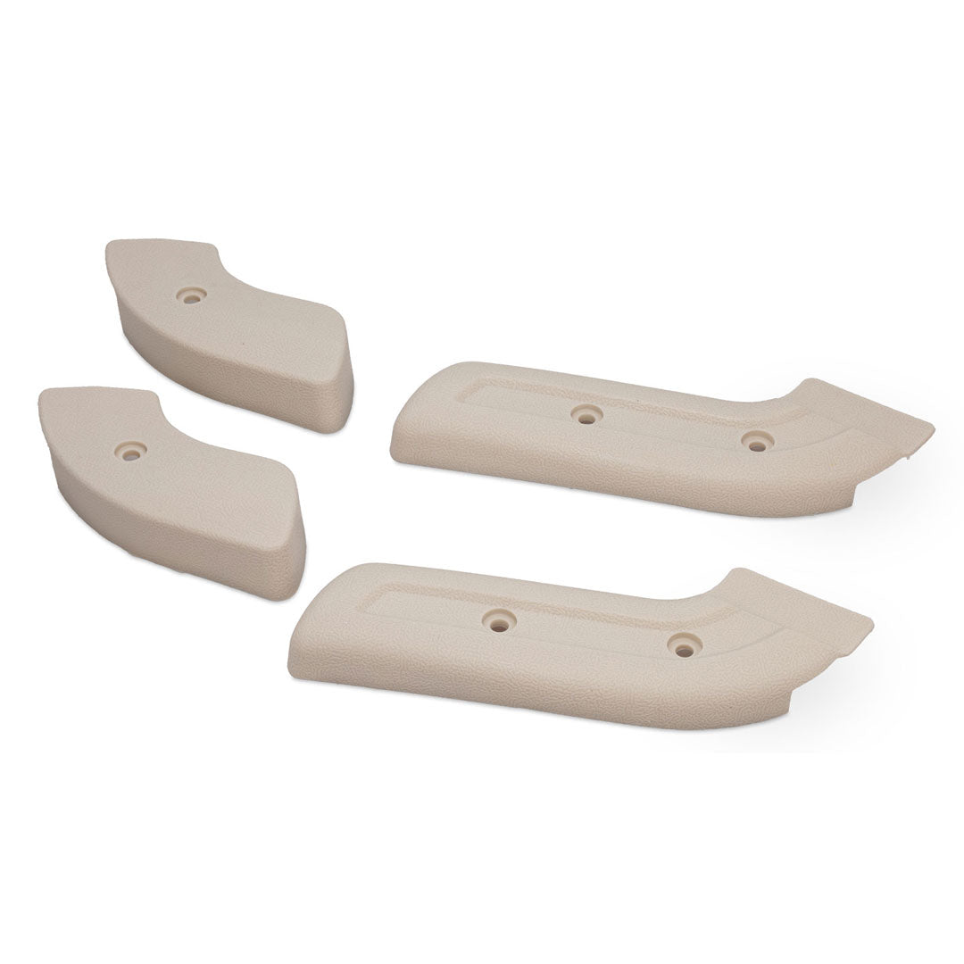 Front Seat Hinge Covers, Parchment, 1968-77 Ford Bronco