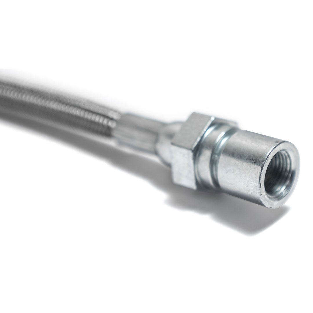 Front Outer Brake Caliper Hose - Braided Stainless, Disc, Driver or Passenger, 1976-77 Ford Bronco
