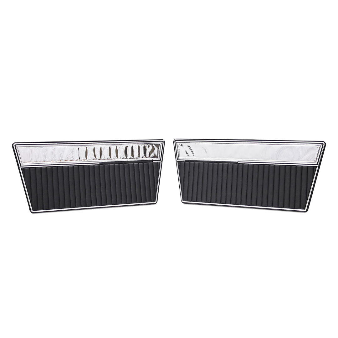 Door Panels, Deluxe, Black w/Mylar, Pair, 1968-77 Ford Bronco