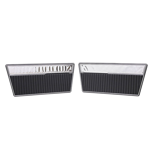 Door Panels, Deluxe, Black w/Mylar, Pair, 1968-77 Ford Bronco