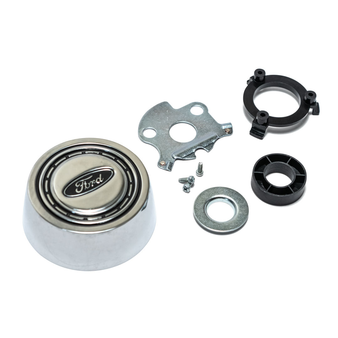 Horn Button Kit - OE Style, Chrome w/FORD Logo