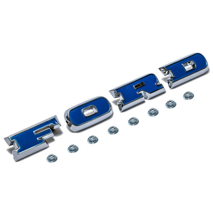 FORD Grille Letters, Blue Inserts, 1966-77 Ford Bronco