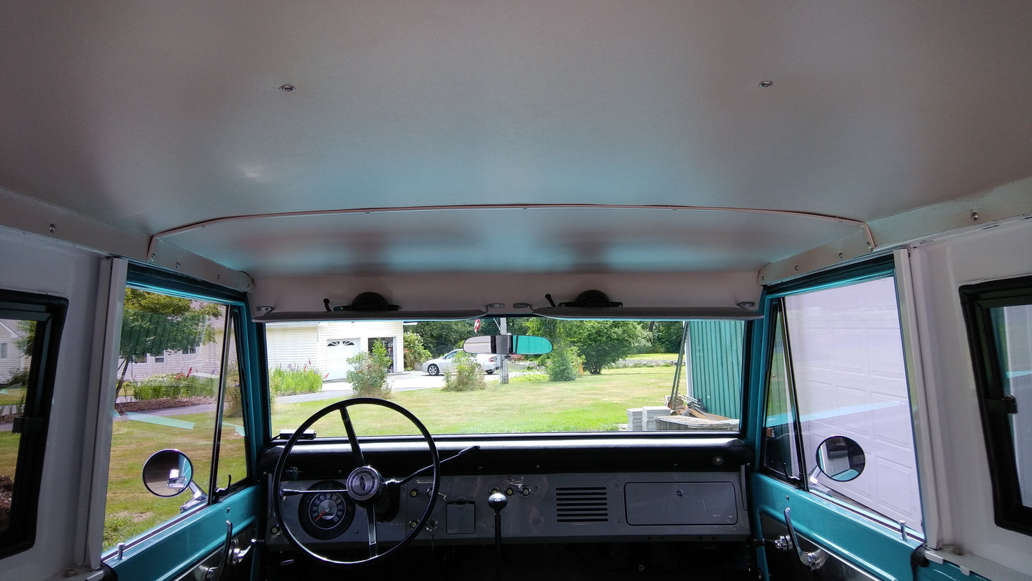 Headliner for Vacuum Wipers, Parchment White, 1966-68 Ford Bronco