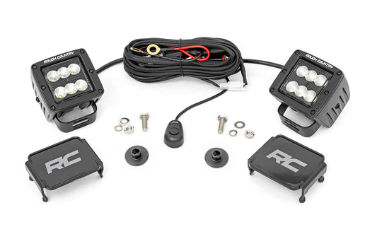 LED Ditch Light Kit – 2" Black Flood Pair, 21-24 Bronco