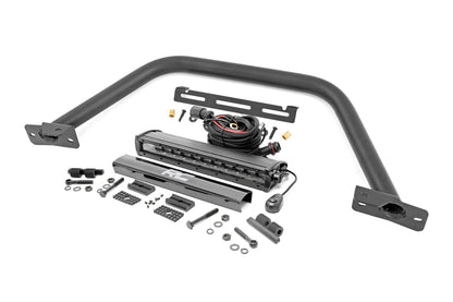 Safari Bar w/12" Black Single Row LED Light Bar for OE Modular Bumper - 21-24 Bronco