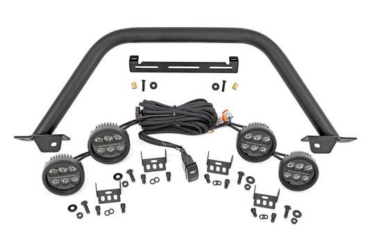 Safari Bar w/Quad 3.5” Round LED & Amber DRL for OE Modular Bumper - 21-24 Bronco