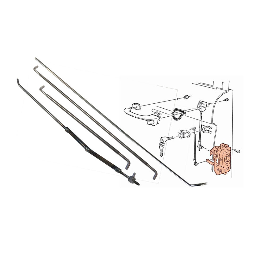 Driver Side Door Rod Set, 1966-77 Ford Bronco