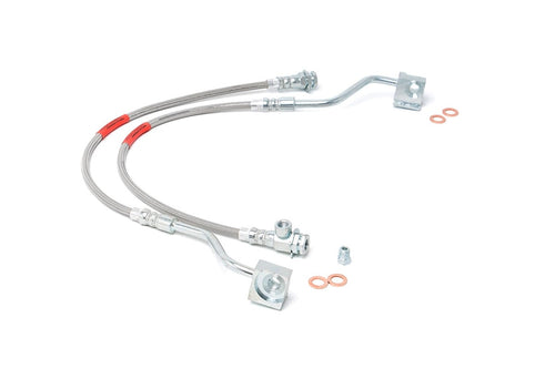 Stainless Front Brake Lines - 4-6" Lift, 80-96 Bronco/F-150 4WD