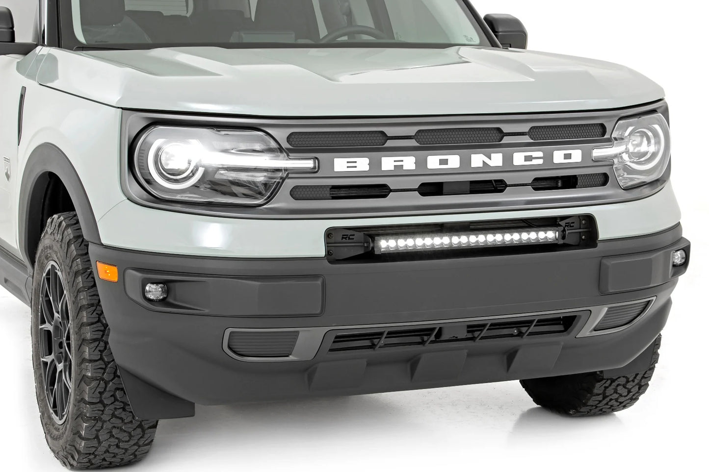 Bumper LED Kit w/20" Black Single Row LED w/White DRL, 2021+ Ford Bronco Sport
