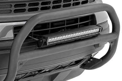 Nudge Bar w/20" Chrome Single Row LED Bar, 2021+ Ford Bronco Sport