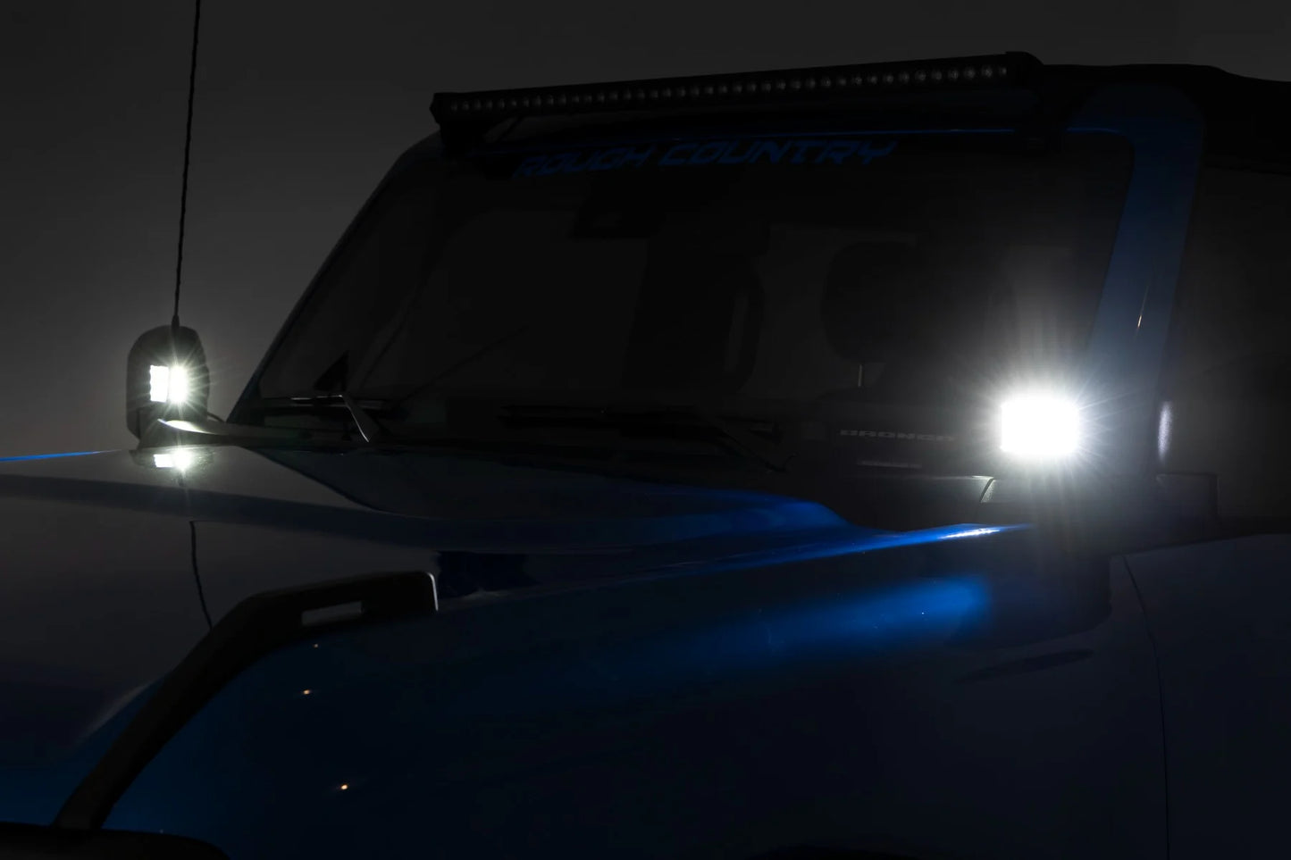 LED Ditch Light Kit - 2" Chrome Wide Pair, 2021+ Ford Bronco