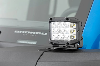 LED Ditch Light Kit - 2" Black w/Amber DRL Pair, 2021+ Ford Bronco