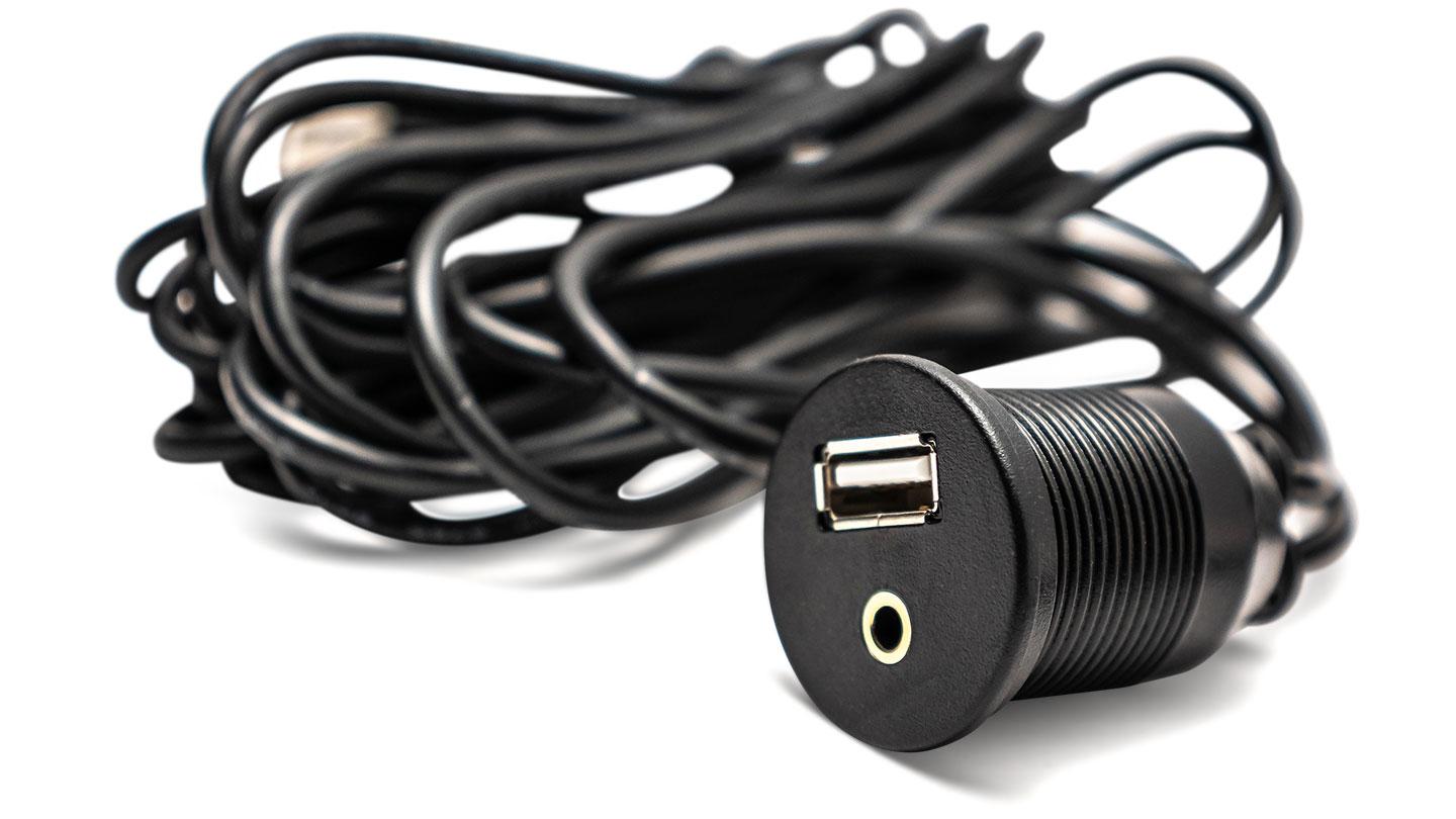 Black USB/Aux Input Extension Cable