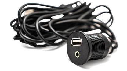 Black USB/Aux Input Extension Cable