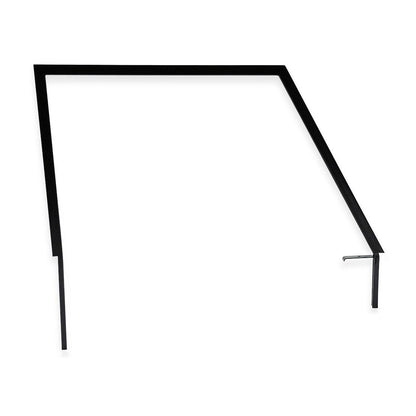 Bronco upper and lower door shell in black, side view with latch hardware