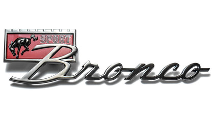 Black Chrome Bronco Sport Fender Emblem, 1966-77 Ford Bronco