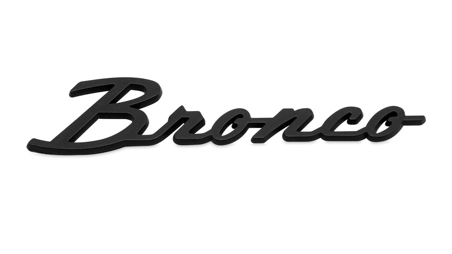Bronco Script & Horse Emblem Set, Black, Adhesive-Backed